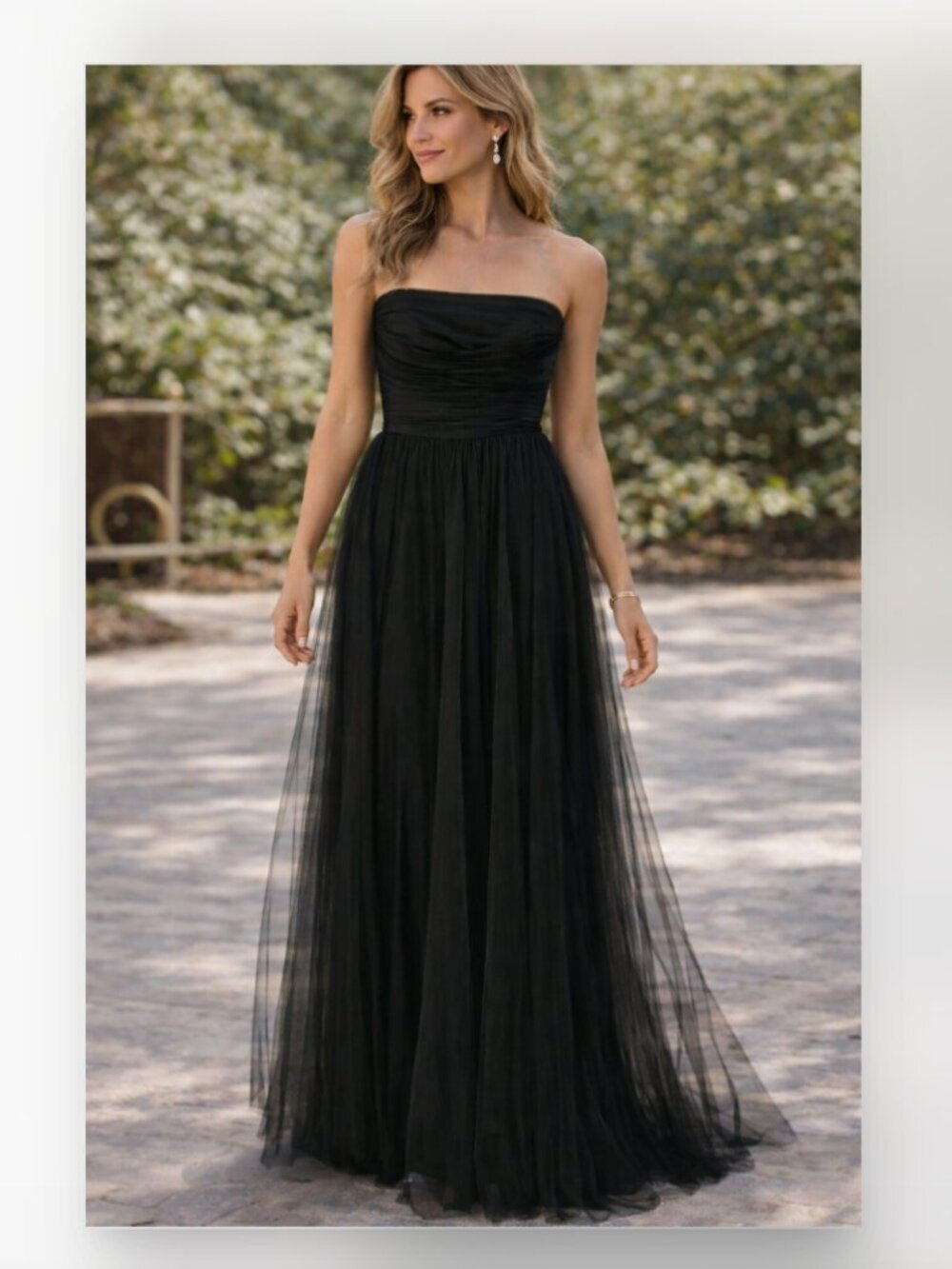Joanna August Black Tulle Gown Size 4 EUC
